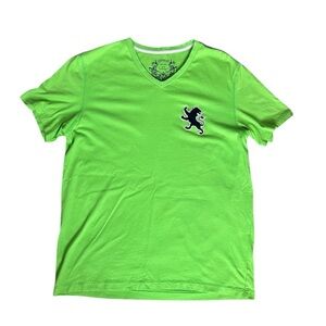 Express Men’s Vintage Lime Green V-neck T-shirt size Large